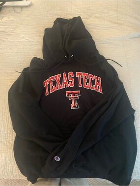 Champion Black Hoodie with Red Accent